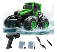 Emphsism Voiture Télécommandée Enfant 1:14 Amphibie, 4WD Tout-Terrain Eau & Terre, RC Car Étanche 2.4GHz, 360° Rotation 15 km/h, 2 Batteries 1200mAh (90 Min), Jouet Garçon Fille 6 Ans+, Cadeau Noël