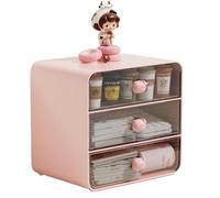 Empilable Clear Desktop Storage Organizer - Multi Desk -Supplies Holder | Organisateurs de grande capacité de maquillage et de bureau, boîte de rangement transparente