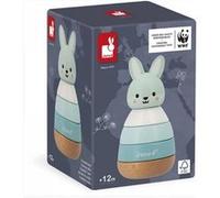 Janod - Jeu à empiler en bois Lapin WWF - FSC - 4 pièces - Dès 12 mois