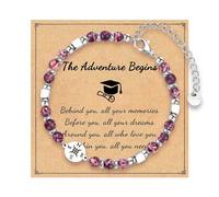 Empilable Perle 4 Naturelle Anneaux bracelet pour filles et femmes e lycée et d'université inspirante, cadeaux de remise de diplôme 2024 Valentin En Aimanté Bijoux Choix Bijoux (F, One Size)