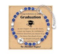 Empilable Perle 4 Naturelle Anneaux bracelet pour filles et femmes e lycée et d'université inspirante, cadeaux de remise de diplôme 2024 Valentin En Aimanté Bijoux Choix Bijoux (D, One Size)