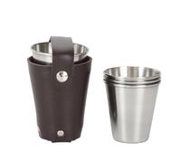 empilables en acier inoxydable,empilables en métal | Tasse à whisky en acier inoxydable de 70 ml - Tasse à café avec manchon de tasse, tasses de Camping, verres à boire en métal pour la maison et les