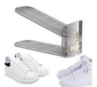 Empileur de chaussures peu encombrant, empileur de chaussures réglable, organisateur de compartiment à chaussures empilable pour économiser de l'espace et économiser de l'espace avec double couche