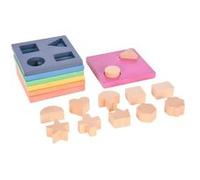 Empileur de formes en bois arc-en-ciel Multicolore G