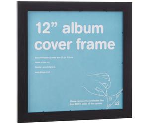 Empire 332165 Cadre pour Pochette de 33 Tours en Panneau MDF Noir 31,5 x 31,5 cm