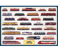 Empire 536518 Poster Locomotives représentant différents modèles de locomotives, avec légendes en Langue Anglaise, 98 x 68 cm