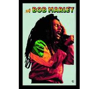 Empire 538154 bob Marley Sing Miroir imprimé avec Cadre en Plastique façon Bois 20 x 30 cm