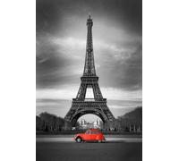 Empire Affiche Paris et Citroën 2 CV avec Cadre Rouge