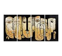 Empire Art Direct Totem Poteaux en métal peint à la main Primo Mixte Sculpture en fer Décoration, prêt à accrocher, salon, chambre et bureau 3D Art mural, 162,6 cm x 4,1 cm x 81,3 cm, Noir, brun clair