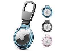 Empire Étui de protection en métal pour Apple Airtag - Coque en aluminium de qualité supérieure pour Apple Air Tag - Protection améliorée et design élégant - Protégez vos Airtags avec style (bleu)