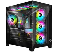 EMPIRE GAMING - (2024 Nouveau) Boitier PC Gamer CL-242 - PWM ARGB Grand Tour ATX, Micro-ATX et ITX - 7 Ventilateurs 120mm 3 pins 5 Volts LED RGB Adressable - MB Sync - Mid Tower Noir