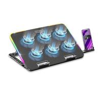 EMPIRE GAMING - 2025 Nouveau - Guardian C600 Refroidisseur PC Ordinateur Portable 12’’ à 15,6’’ - 6 Ventilateurs - Molette de Vitesse - 7 Modes RGB - 5 Hauteurs Réglables - Support Amovible