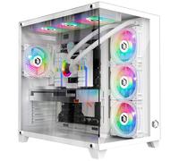 EMPIRE GAMING - Boîtier PC Gamer CL-242 - PWM ARGB Mid Tower ATX, Micro-ATX et ITX - 7 Ventilateurs 120mm 3 Pins 5 Volts LED RGB Adressable - MB Sync - Blanc