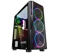 EMPIRE GAMING - Boitier PC Gamer Diamond - ARGB Moyenne Tour ATX/ITX - Façade Plexiglas et Paroi Latérale en Verre Trempé - 4 Ventilateurs 120 mm 3 pins 5 Volts LED RGB Adressable - MB Sync - Noir