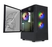 EMPIRE GAMING - Boitier PC Gamer Sapphire - ARGB Moyenne Tour ATX/Micro-ATX/ITX - Porte Latérale en Verre Trempé - 3 Ventilateurs 3 pins 5 Volts LED RGB Adressable 120MM - MB Sync - Noir