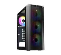 EMPIRE GAMING EC255 Boîtier PC Slim Gamer Moyen Tour ATX/mATX/ITX, Façade Mesh Airflow, 4 Ventilateurs RGB 120mm Préinstallés, Verre Trempé, Watercooling 240mm, GPU ≤265mm, USB3.0