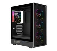 EMPIRE GAMING EC256 Boîtier PC Gamer Moyen Tour ATX/mATX/ITX, Façade Airflow, 4 Ventilateurs ARGB 120 mm Préinstallés + HUB PWM, Verre Trempé, GPU 325 mm, Watercooling 240 mm, 2xUSB 3.0