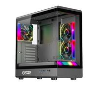 EMPIRE GAMING EC258 Boîtier PC Gamer Panoramique Moyen Tour ATX/mATX/ITX, ARGB intégré (Bande LED + 3 Ventilateurs + HUB PWM), Verre Trempé, GPU 420 mm, Watercooling 360 mm, USB-C