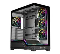 EMPIRE GAMING EC259 Boîtier PC Gamer Panoramique Grand Volume Moyen Tour ATX/mATX/ITX, ARGB intégré (Bande LED + 4 Ventilateurs + HUB PWM), GPU XXL 440 mm, Verre Trempé, Watercooling 360 mm, USB-C