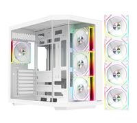 EMPIRE GAMING ECL251 - Boitier PC Gamer Mid-Tour ATX - 4 x 120 MM Ventilateurs PWM ARGB avec HUB Contrôleur Préinstallé - Triple Verre Trempé - Filtres à Poussière - USB Type-C (Blanc)