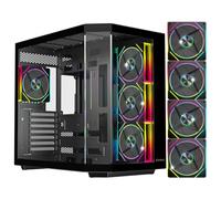 EMPIRE GAMING ECL251 - Boitier PC Gamer Mid-Tour ATX - 4 x 120 MM Ventilateurs PWM ARGB avec HUB Contrôleur Préinstallé - Triple Verre Trempé - Filtres à Poussière - USB Type-C (Noir)