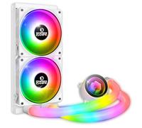 EMPIRE GAMING - Guardian P-W240 Watercooling AIO PC Gamer - Refroidissement de CPU Liquide ARGB 3 Pins 5V - 2x120MM - Intel LGA 1700/1200/115X/1366/2066/2011,AMD AM5/AM4 - Blanc