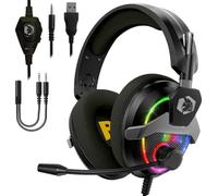 EMPIRE GAMING - H-13 Casque Gamer RGB - pour Playstation, Xbox One/Series, Switch, PC, Mac, Smartphones, Tablettes - Télécommande - Son Stéréo Haute Définition - Microphone Flexible - Noir