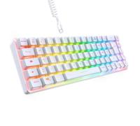 EMPIRE GAMING - K208 Clavier Gamer Filaire TKL Compact (Français AZERTY) 69 Touches RGB - Câble USB Type C détachable Plug & Play - PC/PS4/PS5/Xbox - 23 Touches Anti-Ghosting (Blanc)