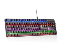 EMPIRE GAMING - Nouveau 2025 - K245 Clavier Gaming Filaire Switches Mécanique MX Red (FR - AZERTY) - Type C - pour PC/PS4/PS5/Xbox - Rétroéclairage RGB 24 Effets - 105 Touches - N-Key Rollover (NKRO)