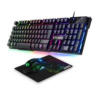 EMPIRE GAMING - Pack 3 in 1 MK800 - Tastiera Gaming QWERTY Italiana RGB 105 Tasti 19 tasti Anti-Ghosting - Mouse Gamer RGB Ergonomico 2400 DPI - Tappetino per Mouse - PC PS4 PS5 Xbox One/Series Mac