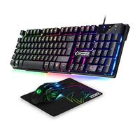 EMPIRE GAMING - Pack MK800 Filaire - Clavier Gaming AZERTY (Layout Français) RGB 105 Touches 19 Touches Anti-Ghosting - Souris Gamer 2400 DPI - Tapis de Souris - PC PS4 PS5 Xbox One/Series Mac