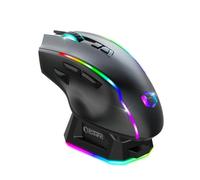 EMPIRE GAMING RF908 - Souris Gamers sans Fil Rechargeable avec Station de Recharge Magnétique RGB - 10000 DPI 8 Boutons Programmables Modes WiFi 2.4GHz / BT/Filaire Via USB-C (Noir)