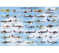 Empire Merchandising GmbH Poster éducatif avec Cadre Motif Aviation générale Aéronefs légers avec 20 Bandes adhésives tesa