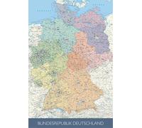 Empire Poster Carte Politique de l'Allemagne + Accessoires m. 2 Leisten, klar