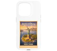 Empire Poster rétro New York City Statue de la Liberté Coque pour iPhone 15 Pro