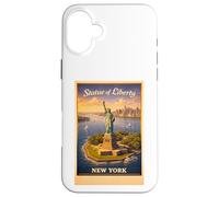 Empire Poster rétro New York City Statue de la Liberté Coque pour iPhone 16 Plus