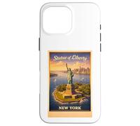 Empire Poster rétro New York City Statue de la Liberté Coque pour iPhone 16 Pro Max