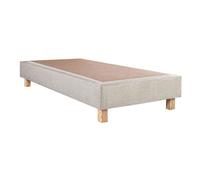 EMPIRE - Sommier Tapissier 90x190 Beige Pieds Bois massif