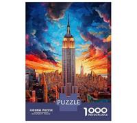 Empire State Building 1000 Pièces Puzzle Classique Coffret Puzzle Carton Épais - Ultra Dur, Détente Et Créativité, Idéal pour Loisirs Indoor Et Petits Cadeaux 52x38cm/1000pcs
