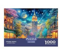 Empire State Building au Milieu d'une Ville étoilée et Confortable Puzzle De 1000 Pièces Architecture Fantastique Jeu De Puzzle Familial pour Adultes, Enfants Et Personnes Âgées 52x38cm/1000pcs