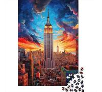 Empire State Building Casse-têtes Adultes NYC Skyline 1000 Pièces en Papier Recyclé (à Partir De 12 Ans) - Jeu Anti-Stress De Famille, Cadeau De Célébration 70x50cm/1000pcs
