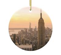 Empire State Building Impression 7,4 cm Décoration de Noël en céramique à suspendre Arbre Halloween Décoration Idée