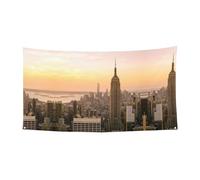 Empire State Building Lot de 1 bannière pour Halloween, décoration intérieure ou extérieure, résistante aux UV avec trous métalliques