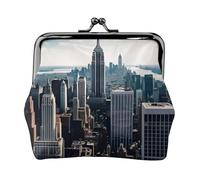 Empire State Building Porte-monnaie, petit porte-cartes, portefeuille pour homme et femme, pour le shopping et les sorties décontractées, noir, One Size, Art déco