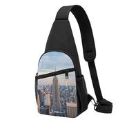Empire State Building Sac de poitrine imprimé pour homme et femme, sac banane d'extérieur à bandoulière pour randonnée, sac de sport, Noir , Taille unique, Sac à dos décontracté