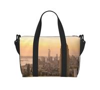 Empire State Building Sac de voyage imprimé pour homme et femme - Sac de week-end avec bandoulière réglable et poignée, Noir , Taille unique, Sac de voyage
