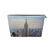 Empire State Building Trousse de toilette de voyage imprimée avec fermeture éclair dorée pour femmes, mamans et filles, Argenté., One Size, Trousse de toilette
