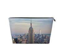 Empire State Building Trousse de toilette de voyage imprimée avec fermeture éclair dorée pour femmes, mamans et filles, doré, One Size, Trousse de toilette