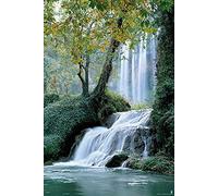 empireposter 737649 Cascade - Monasterio de Piedra Attractions - Zaragoza - Espagne - Poster - 61 x 91,5 cm, Papier, Multicolore, 91,5 x 61 x 0,14 cm