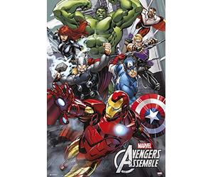 empireposter 737892 Avengers - Assemble - Cartoon Comic Poster Hulk Spider Man Captain America Fantastic Four, Papier, Multicolore, 91,5 x 61 x 0,14 cm 61 x 91,5 cm